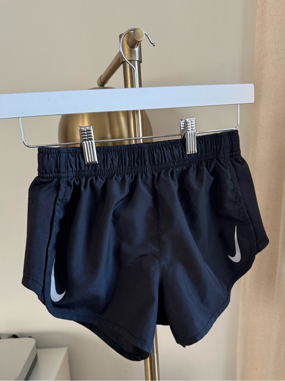 Nike Black Women's Athletic Shorts with White Swoosh | Extra Small TP - Picture 2 of 5